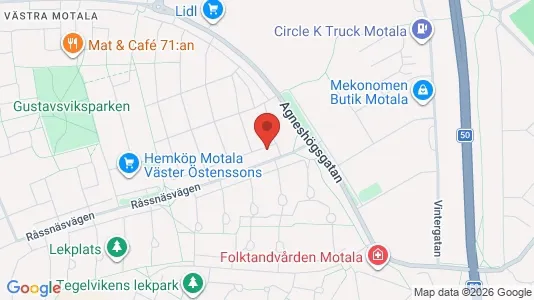 Lägenheter att hyra i Motala - kort over placeringen