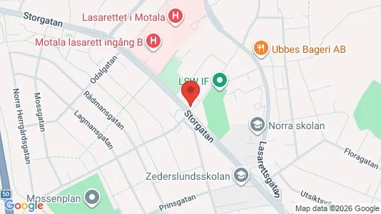 Bostadsrätter till salu i Motala - kort over placeringen