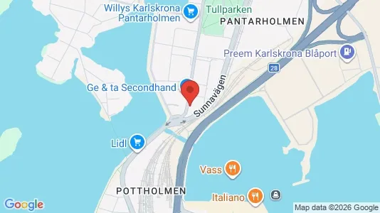 Lägenheter till salu i Karlskrona - kort over placeringen