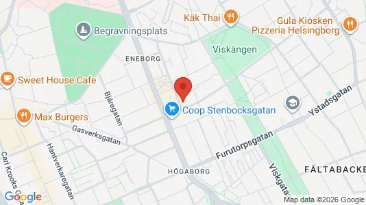 Lägenheter till salu i Helsingborg - kort over placeringen