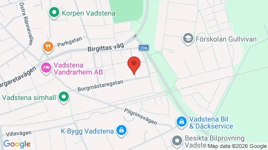 Bostadsrätter till salu i Vadstena - kort over placeringen