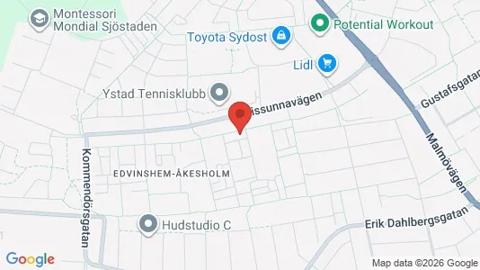 Bostadsrätter till salu i Ystad - kort over placeringen