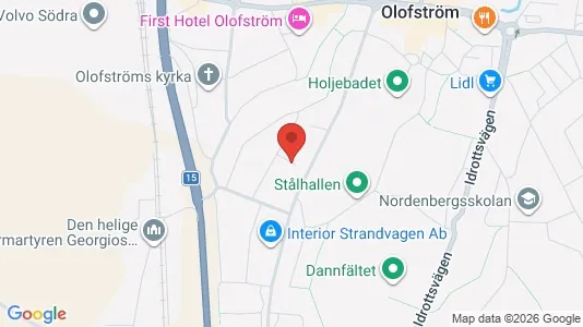 Bostadsrätter till salu i Olofström - kort over placeringen