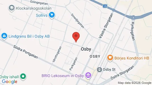 Bostadsrätter till salu i Osby - kort over placeringen