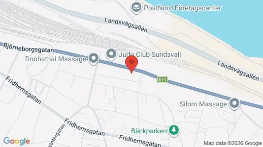 Bostadsrätter till salu i Sundsvall - kort over placeringen