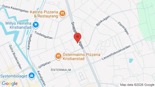 Bostadsrätter till salu i Kristianstad - kort over placeringen