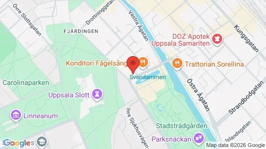 Bostadsrätter till salu i Uppsala - kort over placeringen