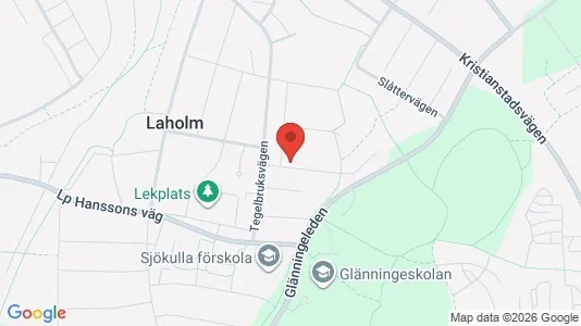 Lägenheter till salu i Laholm - kort over placeringen