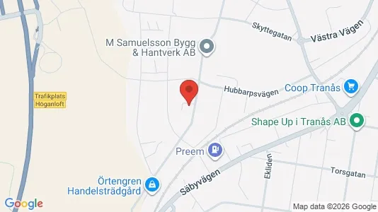 Bostadsrätter till salu i Tranås - kort over placeringen