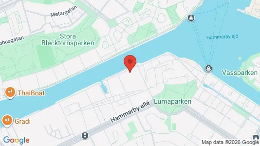 Lägenheter till salu i Hammarbyhamnen - kort over placeringen