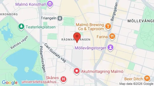 Lägenheter till salu i Malmö Centrum - kort over placeringen