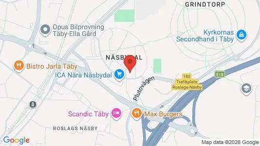 Lägenheter till salu i Täby - kort over placeringen