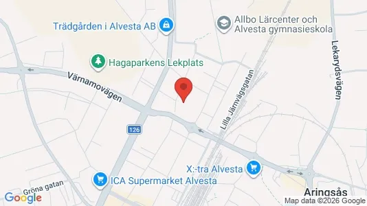 Lägenheter att hyra i Alvesta - kort over placeringen