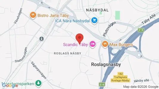 Bostadsrätter till salu i Täby - kort over placeringen