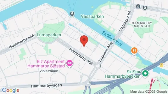 Bostadsrätter till salu i Hammarbyhamnen - kort over placeringen