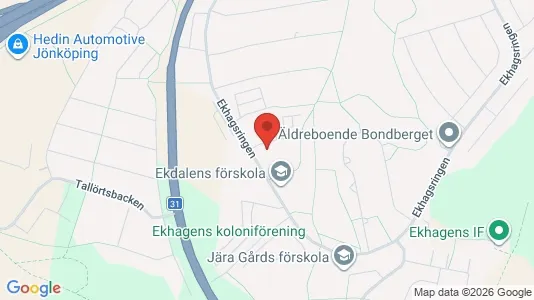 Bostadsrätter till salu i Jönköping - kort over placeringen