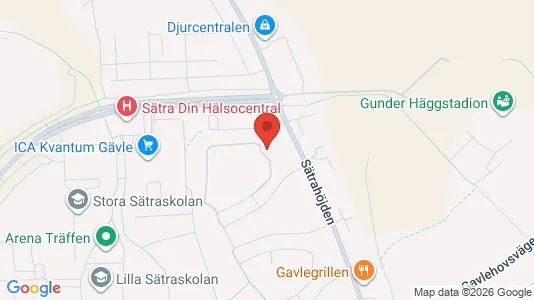 Lägenheter att hyra i Gävle - kort over placeringen