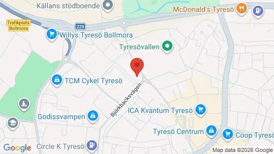 Lägenheter att hyra i Tyresö - kort over placeringen