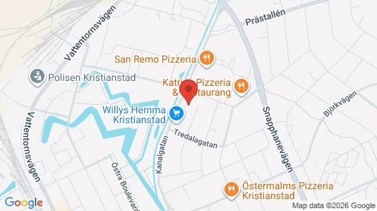 Lägenheter att hyra i Kristianstad - kort over placeringen