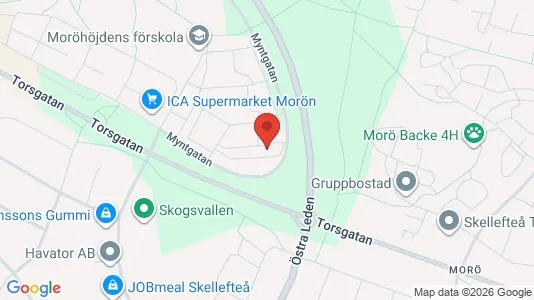 Lägenheter till salu i Skellefteå - kort over placeringen