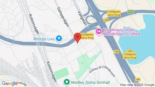 Bostadsrätter till salu i Solna - kort over placeringen