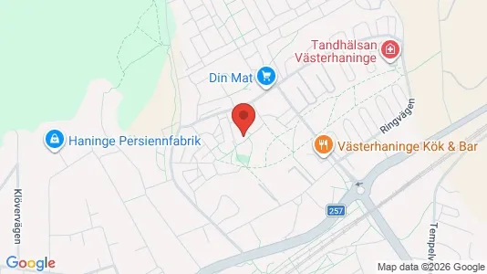 Bostadsrätter till salu i Haninge - kort over placeringen