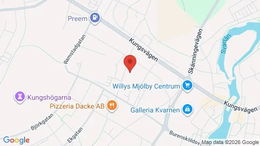 Bostadsrätter till salu i Mjölby - kort over placeringen