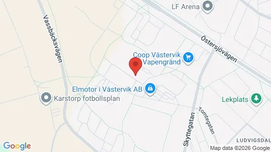 Bostadsrätter till salu i Västervik - kort over placeringen