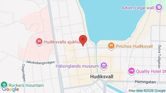 Lägenheter till salu i Hudiksvall - kort over placeringen