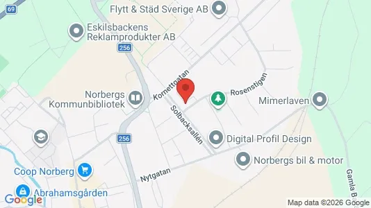 Bostadsrätter till salu i Norberg - kort over placeringen