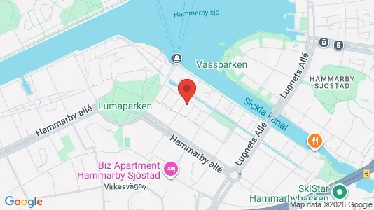 Lägenheter till salu i Hammarbyhamnen - kort over placeringen