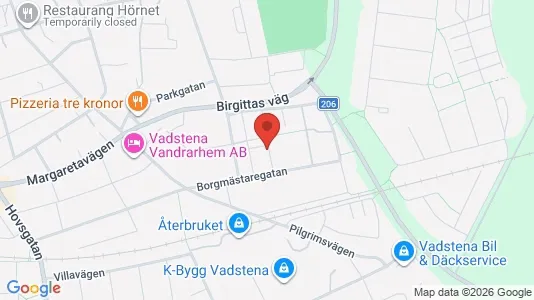 Lägenheter att hyra i Vadstena - kort over placeringen