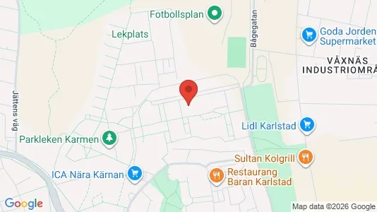 Bostadsrätter till salu i Karlstad - kort over placeringen