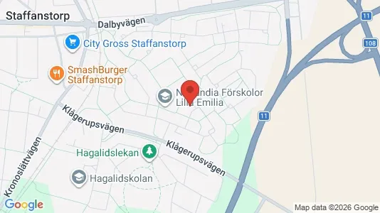 Bostadsrätter till salu i Staffanstorp - kort over placeringen