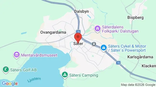 Fritidshus till salu i Säter - kort over placeringen