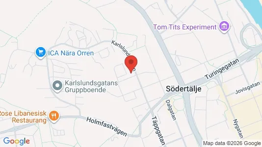 Bostadsrätter till salu i Södertälje - kort over placeringen