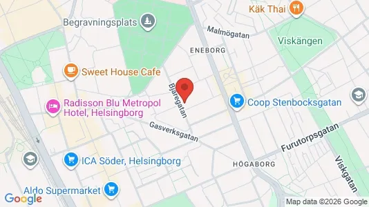 Bostadsrätter till salu i Helsingborg - kort over placeringen
