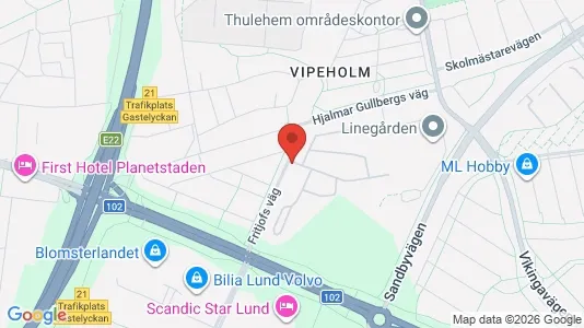Lägenheter till salu i Lund - kort over placeringen