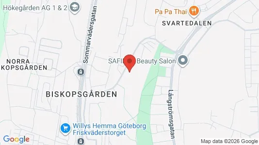 Bostadsrätter till salu i Västra hisingen - kort over placeringen