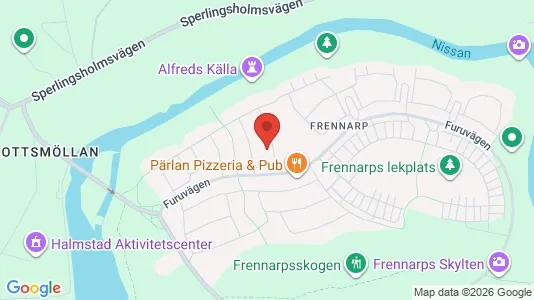 Lägenheter till salu i Halmstad - kort over placeringen