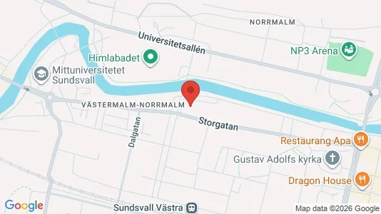 Lägenheter till salu i Sundsvall - kort over placeringen