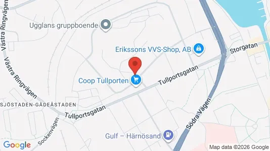 Lägenheter till salu i Härnösand - kort over placeringen