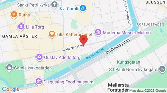 Lägenheter till salu i Malmö Centrum - kort over placeringen