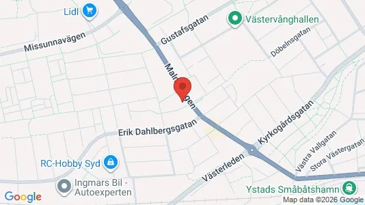 Lägenheter till salu i Ystad - kort over placeringen