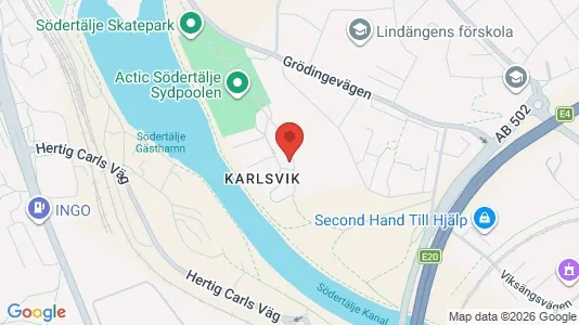 Lägenheter till salu i Södertälje - kort over placeringen