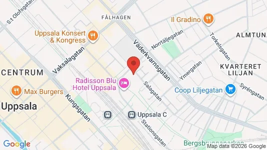 Lägenheter till salu i Uppsala - kort over placeringen