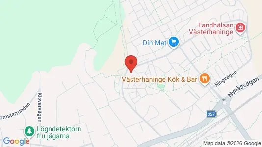 Bostadsrätter till salu i Haninge - kort over placeringen