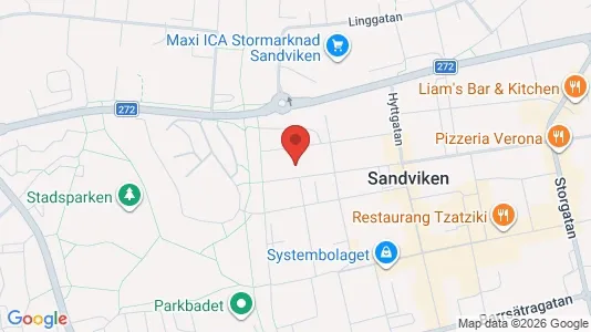 Bostadsrätter till salu i Sandviken - kort over placeringen