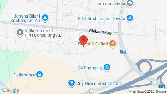 Lägenheter att hyra i Kristianstad - kort over placeringen