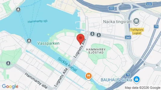 Lägenheter till salu i Hammarbyhamnen - kort over placeringen
